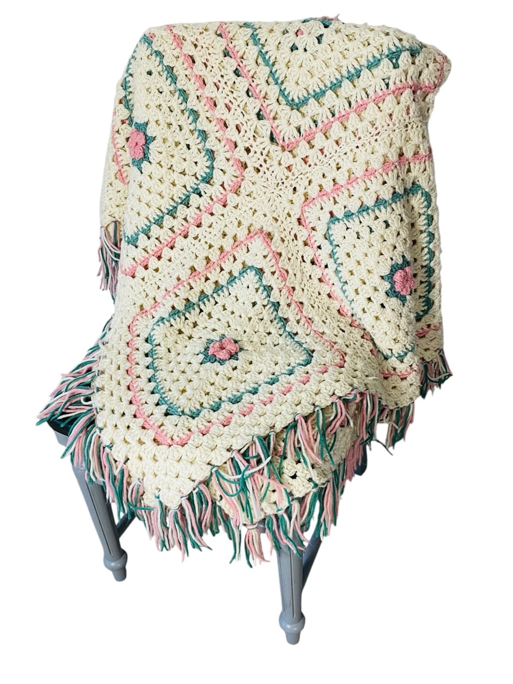 VINTAGE HANDMADE Crochef Afghan